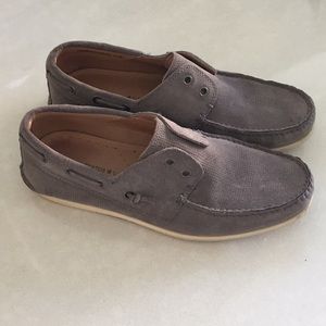 JOHN VARVATOS STAR USA GREY SUEDE BOAT SHOES 8.5